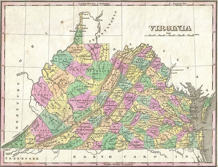 Finley Virginia Map, 1827